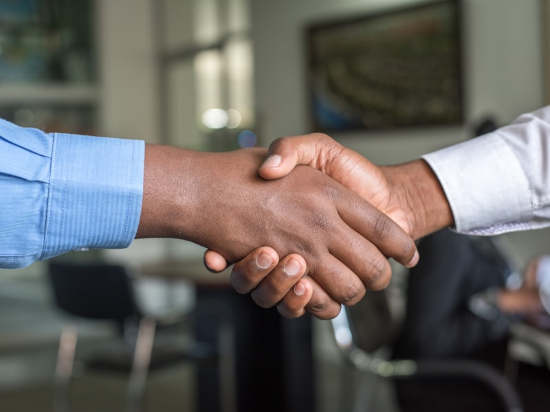 A professional handshake
