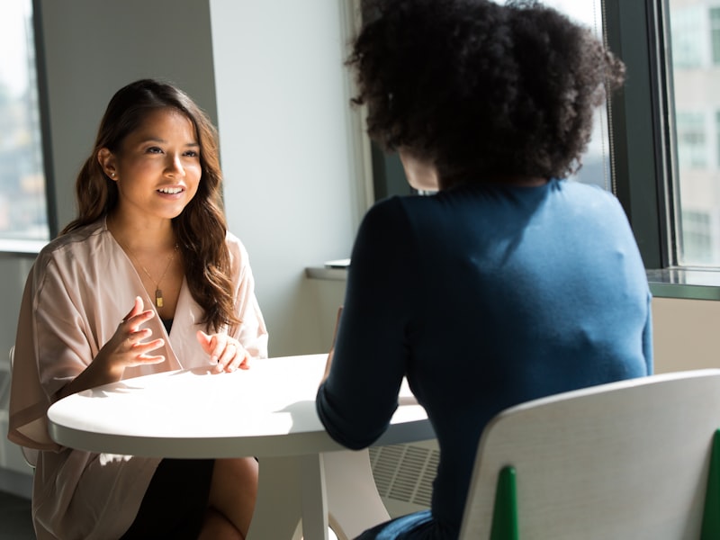 A caring one-on-one conversation